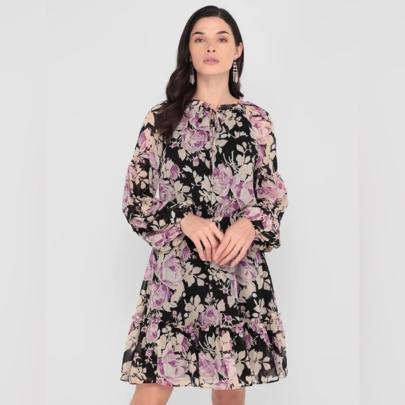 NWT Lauren Ralph Lauren Dress Size
10 Ruffled Neck Keyhole Tie
Raglan - Picture 1 of 10